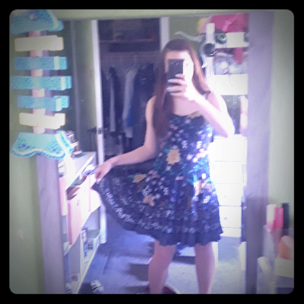 Blue floral dress